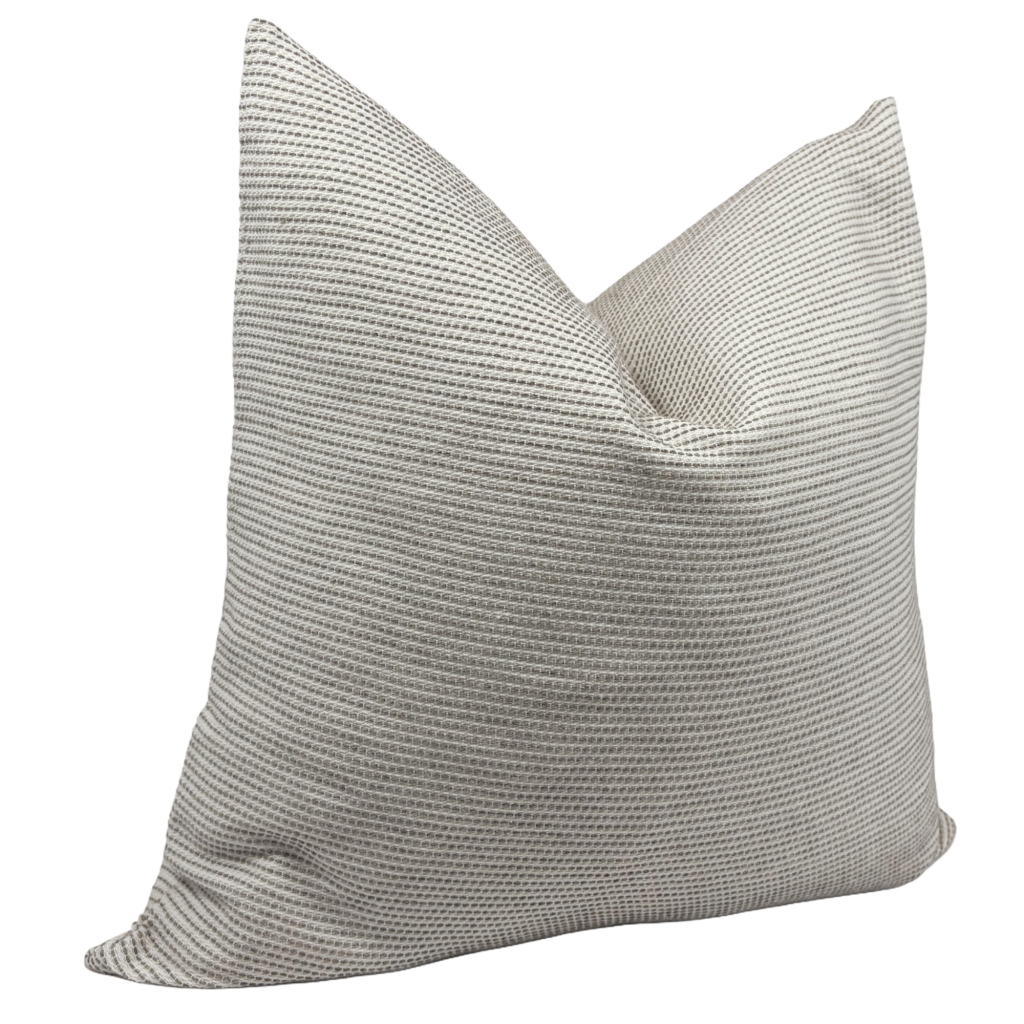 Sevilla Kissenhülle 40 × 40 cm in Beige-Grau, mit Füllung dekoriert